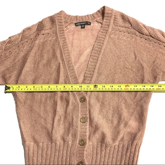 New Banana Republic Peach Lightweight Cable Knit Cardigan Sweater Sz Small - Picture 11 of 14